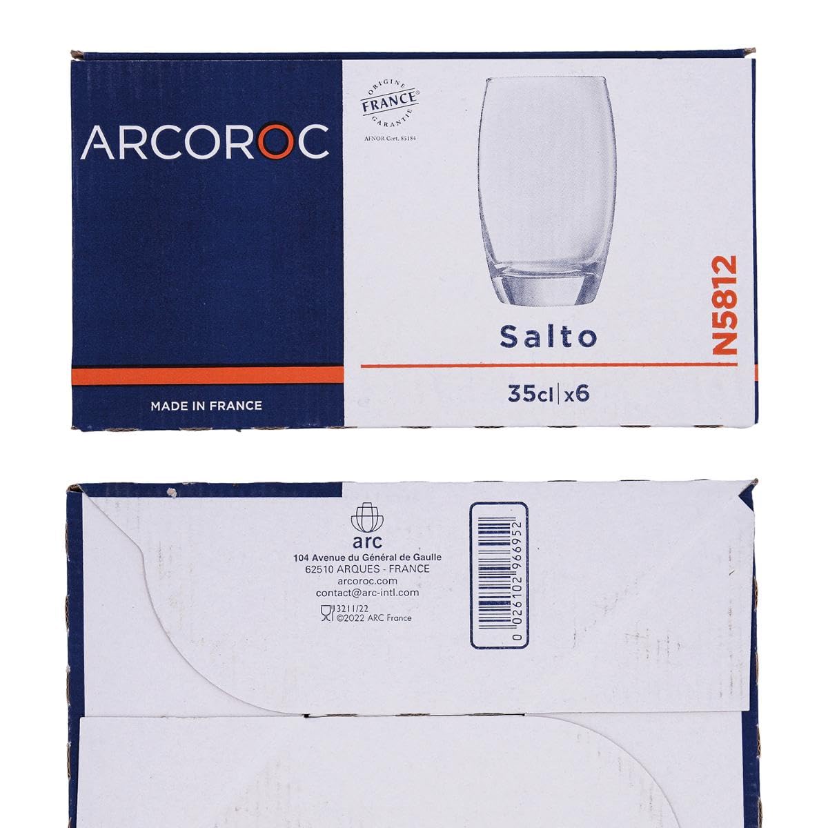 Arcoroc 6 Unité (Lot de 1) / 35 cl / Transparent/Green Tumblers & Water Glasses