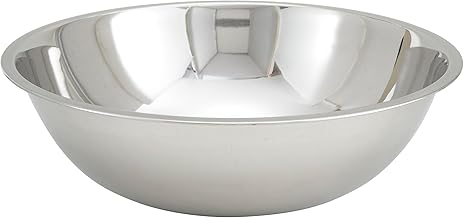 Winco Silver 13 qt Stainless Steel Mixing Bowl | Dishwasher safe, All purpose, True capacity, Restaurant service, Great for Salads, Sides, Pasta and Shared Dishes