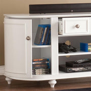 Dandridge TV/Media Stand - White by SEI Furniture – 48.5 x 16.25 x 24.25 inches, Wood, White, Brushed Silver, Model AZ2438SM
