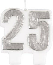 Unique Party Silver Number 25 Birthday Candle