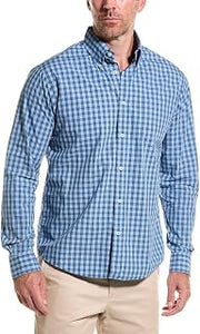 Brooks Brothers Men's Friday Poplin Long Sleeve Pattern Sport Shirt