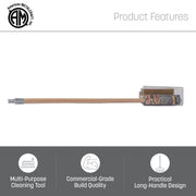 Inc. American Metalcraft Wood Handle Oven Brush, Aluminum-Threaded Tip, 40-Inch Handle, Brown – 40-inch, Wood, brown, Model 1597