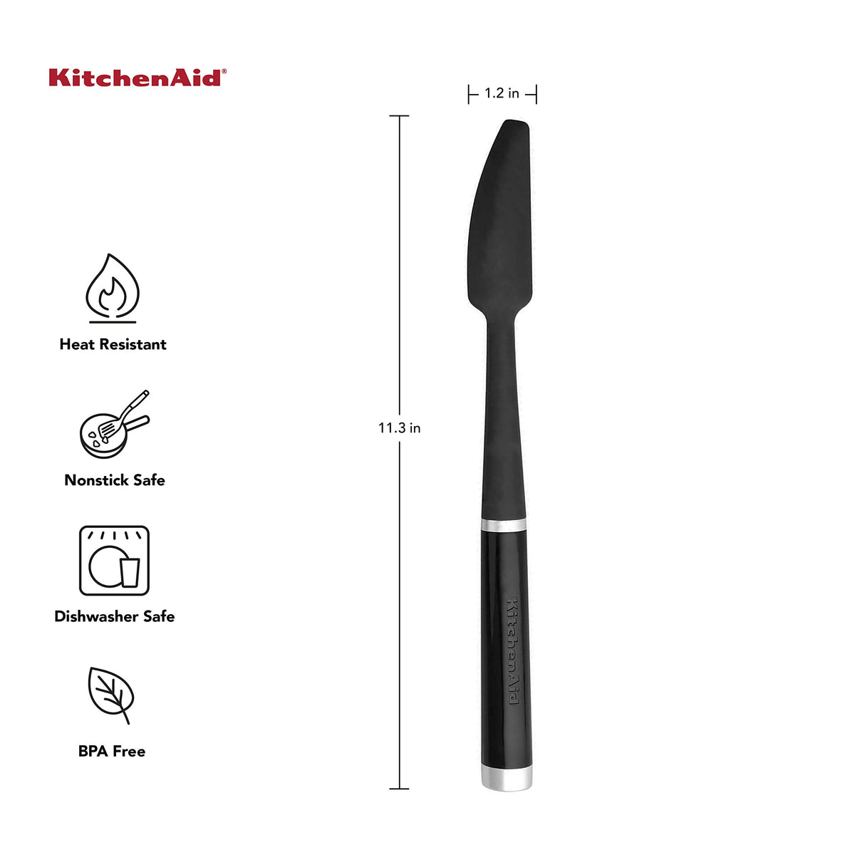 KitchenAid One size (Pack of 12) / Black / 1 Spatulas
