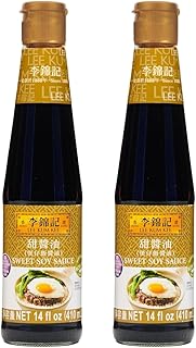 Lee Kum Kee Sweet Soy Sauce (14 oz - 2 Pack), Vegan, Non-GM Soybeans, No Artifical Preservatives - Perfect for Clay Pot Rice, Stir-Fry Noodles, Dumplings, Dips, & Rice Rolls
