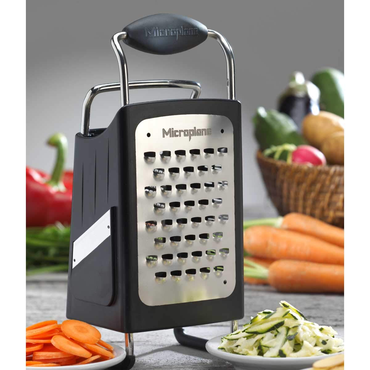 Cut-Resistant Glove with 4 Blade Box Grater by Microplane – 1 Count (Pack of 1), Stainless Steel, Black