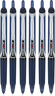 PILOT Precise V5 RT Refillable & Retractable Liquid Ink Rolling Ball Pens, Extra Fine Point (0.5mm) Navy Ink, 6-Pack