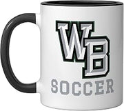 West Bloomfield High School Lakers Soccer Ceramic Mug, Black/White, 11oz