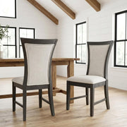 Rubberwood Dining Chair with Solid Wood Legs by Starlight Canyon Home – Wood, Grey, Pack of 2