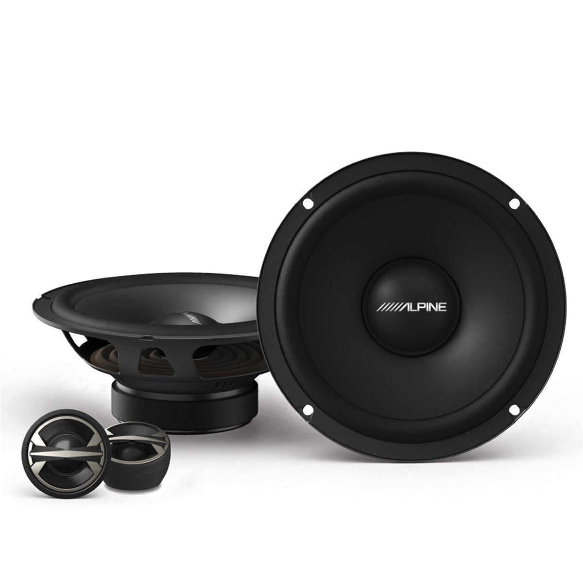 6.5” Component 2-Way Speaker Set by Alpine – polypropylene, black, Model EL-E65C-G