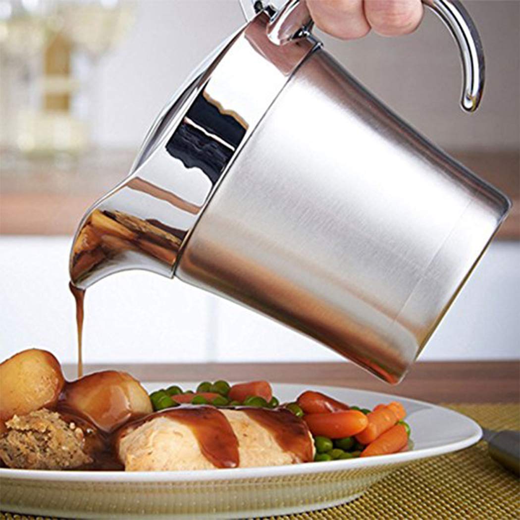 Miecux Double Insulated Gravy Boat, 16 Ounces, Stainless Steel