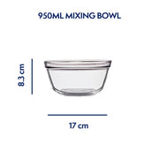 Glass Mixing Bowl by Anchor Hocking – 1 Quart, 1.0 liters, Glass, Clear, Model 13381574
