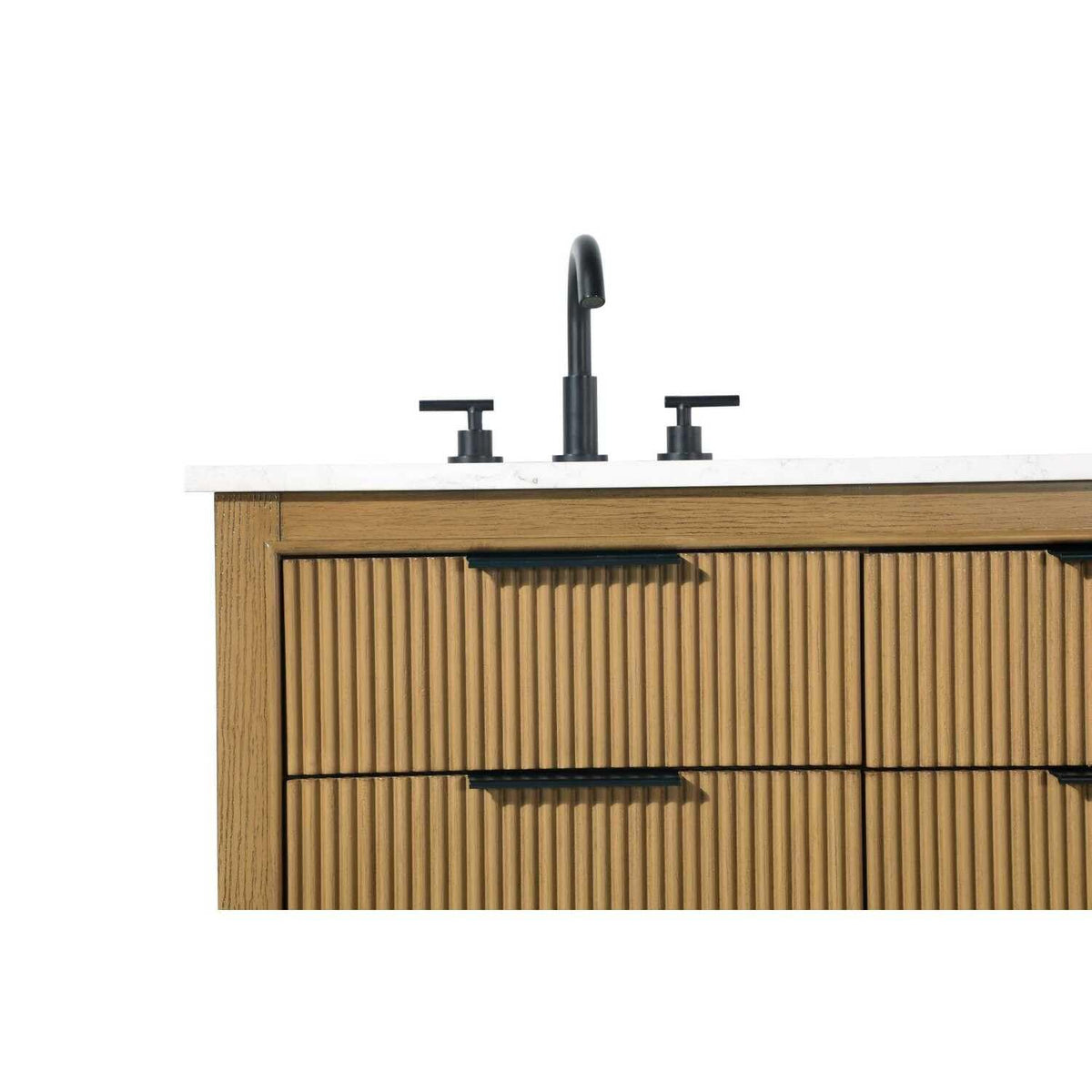 54" Double Bathroom Vanity in Honey Teak by Elegant Kitchen and Bath – unspecified, Aluminum, Teak, Model VF29854DHT