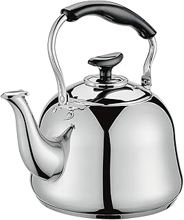 Cilio Teapot with whistle 2.5L-Classico, one size, silver