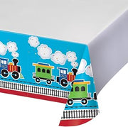 Creative Converting Border Print Plastic Tablecover, All Aboard -