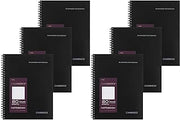 Cambridge Limited Notebook, 6 Pack Black Notebook, Legal Ruled, Professional Business Notebook, 80 Sheets, Spiral Wirebound Office Journal & Notebook For Quicknotes, Meeting for Women & Men, CAM10-402