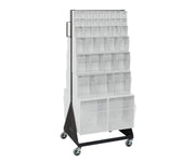QUANTUM STORAGE SYSTEMS 52" H x 24" W x 21" D / 76 Drawers Tip Out Bin Mobile Stand White / White Standing Shelf Units