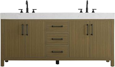 Elegant Kitchen and Bath 72" Double Bathroom Vanity in Chestnut Brown