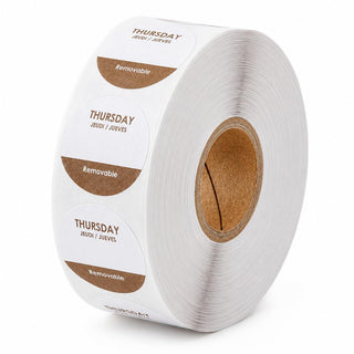 Thursday Day of the Week Removable Labels by Glownary – Paper, Brown, Model 322u515b