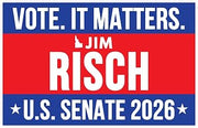 Jim Risch for Senate 2026 Car Magnet Bumper Election Matters Vote Race November Three Colored