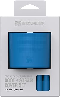 STANLEY Quencher Boot and Straw Cover Cap | Anti-Slip Silicone Protector for 40 oz Tumbler with Handle | Accessory Set for Stainless Steel Drinking Cup | Azure