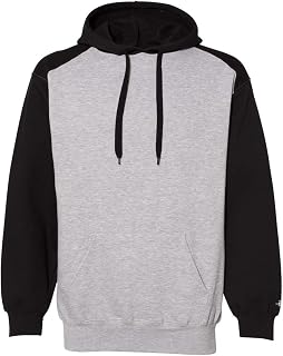 Badger Sport Athletic Fleece Hooded Sweatshirt S Oxford/ Black