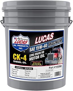 Lucas Oil 10288 SAE 15W-40 CK-4 Motor Oil, 5 Gallon Pail