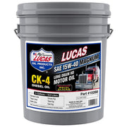 SAE 15W-40 CK-4 Motor Oil by Lucas Oil – 5 gallons, Blend, Model 10288
