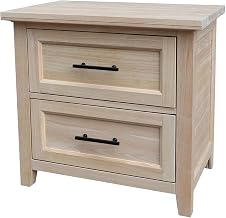 IC INTERNATIONAL CONCEPTS Solid Wood 2-Drawer Nightstand with USB Charging
