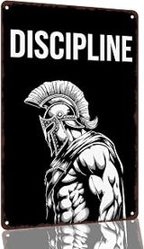 Spartan Warrior Discipline Motivational Art 8 x 12 Inch Aluminum Metal Sign
