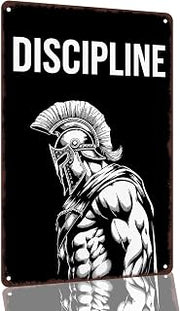 Spartan Warrior Discipline Motivational Art 8 x 12 Inch Aluminum Metal Sign