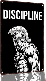 Spartan Warrior Discipline Motivational Art 8 x 12 Inch Aluminum Metal Sign