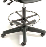 5-Way Adjustable Ergonomic Stool with Loop Armrests Black by Global Industrial – 18.5"W x 18"D x 13"H, Polyurethane, Black, Model A203TMX+19C2ARM