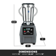 Waring Variable Speed w/Control Dial / Stainless Steel Jar CB15V / 1-Gallon Countertop Blenders