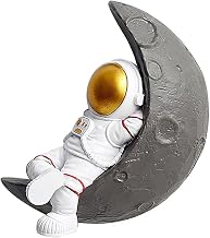 Astronaut Figurine Wall Decoration Wall-Mounted Resin Astronaut Wall Sculpture Hanging Spaceman Art Statue Children's Room Bedroom Bedside Creative Wall Hanging Deco C (B)