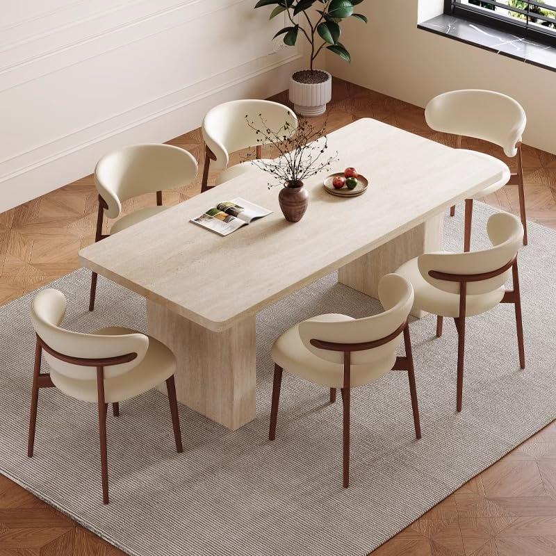 Mesa De Jantar Rock Plate Dining Table Rectangular Light Luxury Small Household Diner Table by JOYNOW – 180x80x75cm, One Color, Model 8524