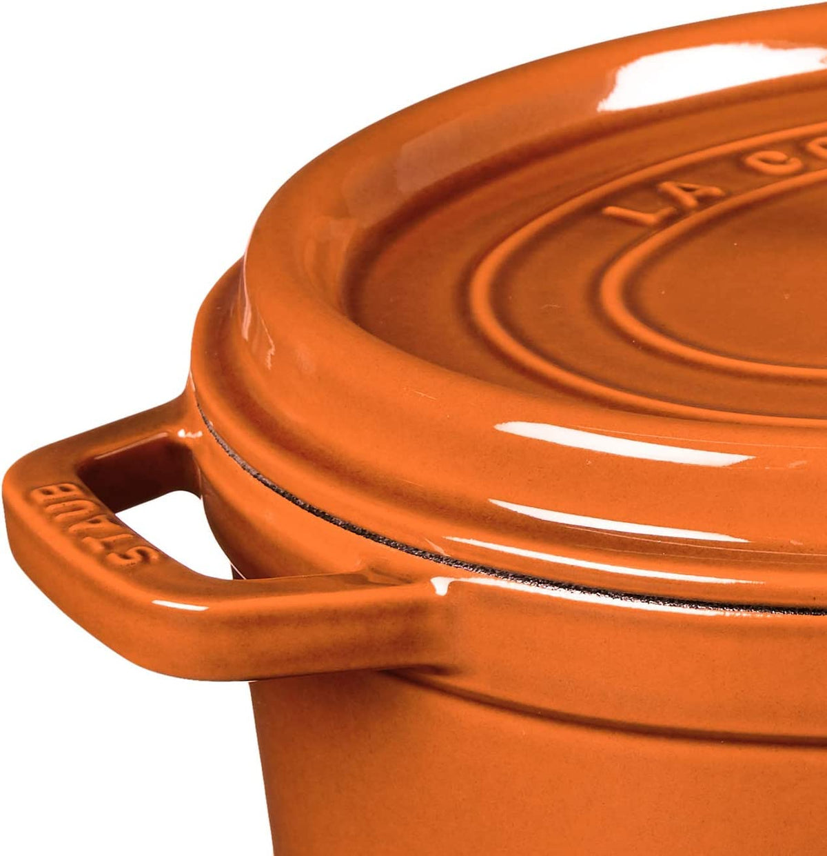 Cast Iron 5.75-qt Coq au Vin Cocotte - Burnt Orange by STAUB – 5.75-qt, 5.44 liters, Cast Iron, Burnt Orange, Model 11231806