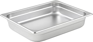 Winco Half Size Silver 2 1/2" Deep Metal Steam Table Pan (Set of 24)