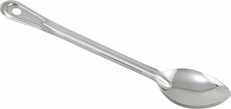 Winco 13" Prime Stainless Steel Basting Solid Spoon | Dishwasher safe, Solid design, Heavy-duty, Hanging hole, Long handle, Great for Cooking, Buffet Service and Food Preparation