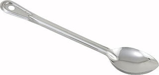 Winco 13" Prime Stainless Steel Basting Solid Spoon | Dishwasher safe, Solid design, Heavy-duty, Hanging hole, Long handle, Great for Cooking, Buffet Service and Food Preparation