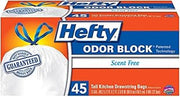 Hefty Tall Kitchen Trash Bags, Scent Free, 45 Ct