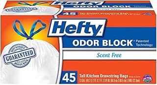 Hefty Tall Kitchen Trash Bags, Scent Free, 45 Ct