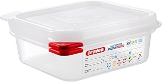 Araven Airtight Container, Food Pan with Lid for Storage in Kitchen and Restaurant, 1/6 GN 2.5" Deep, 1 Count, Clear