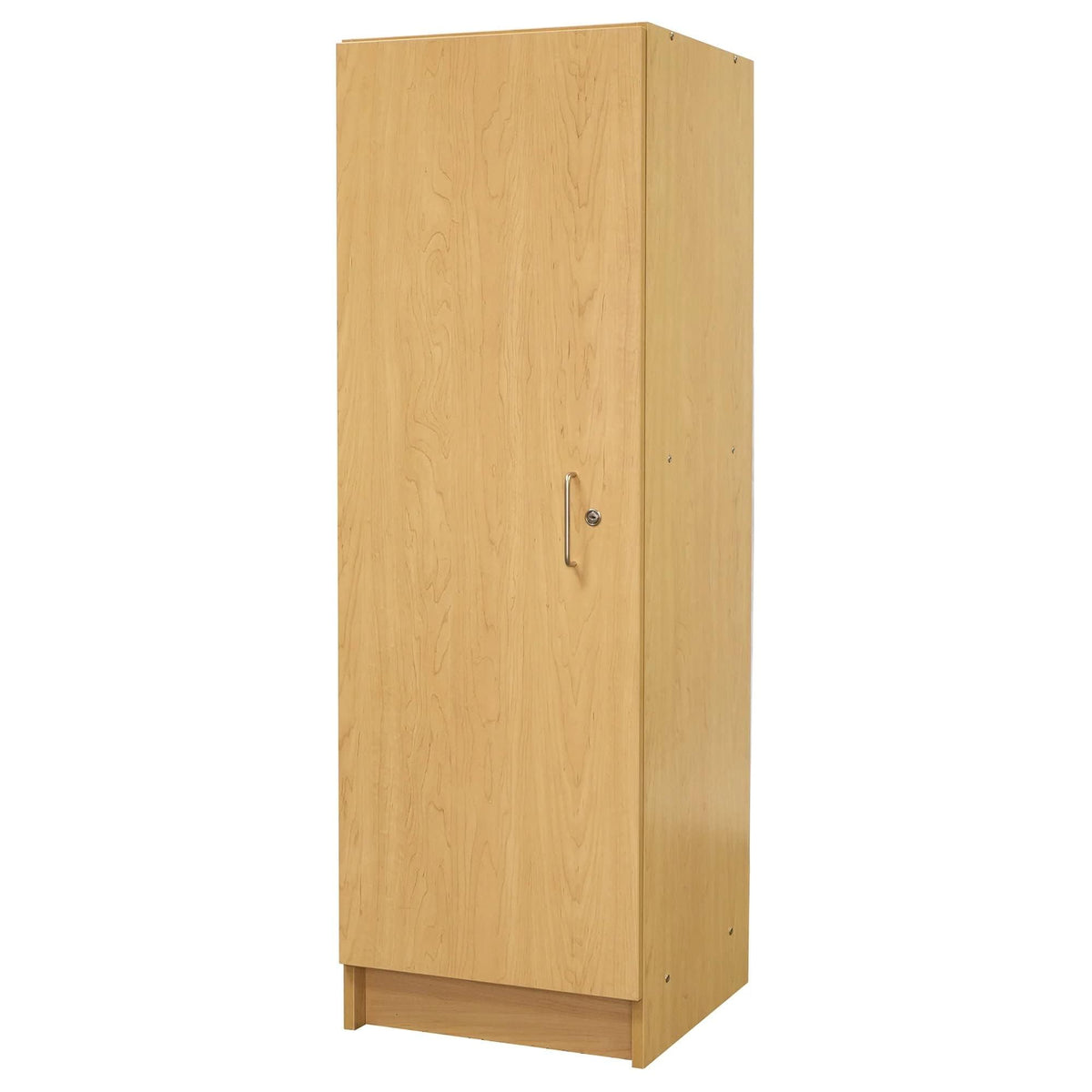 Single-Door Tall Cabinet (Fully Assembled by Tot Mate – 3/4" Thick Industrial Grade Wood Composite Core With Laminate Surfacing, Maple/Maple, Model TM2084