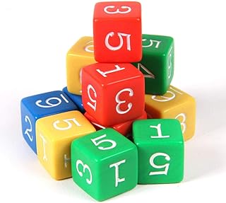 hand2mind Plastic 3/4-inch Color Number Dice (Set of 12)