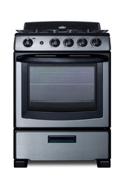 Summit 24" Gas Range by Summit Appliance – 2.9 cubic_feet, Alloy Steel, Stainless Steel, Model PRO247SS