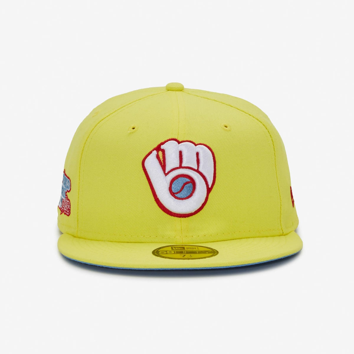 Milwaukee Brewers Kool Aid Pack 59FIFTY Hat 82 World Series Side Patch Men's Hat Rare Embroidered Graphics Yellow (as by New Era – 8, Polyester, Yellow