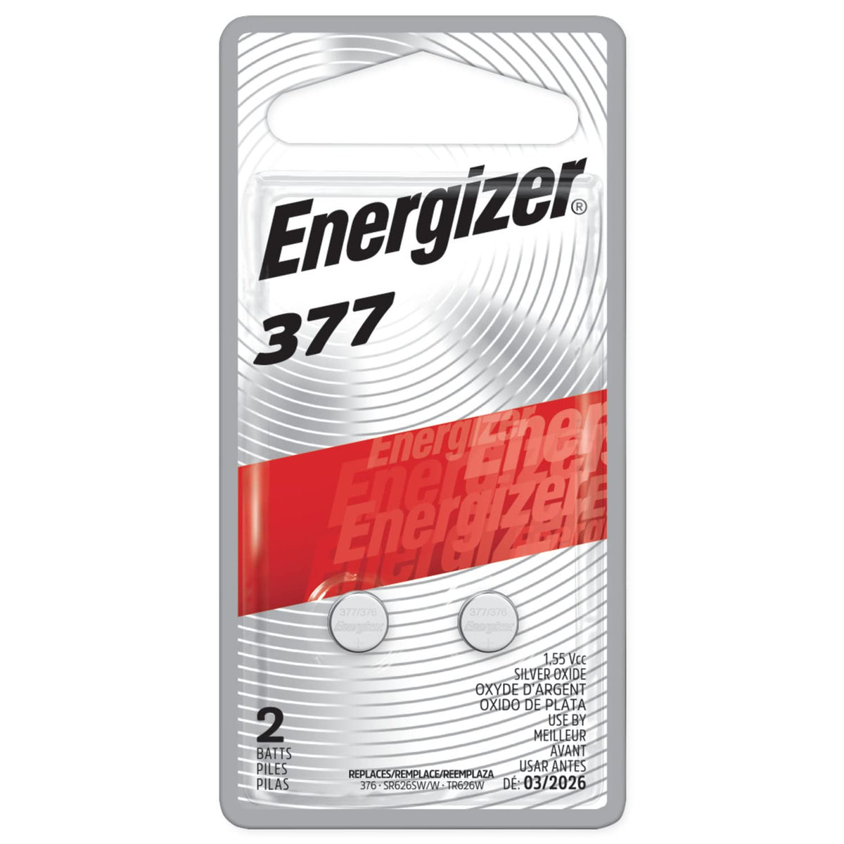 Energizer Multicolor / 2 Count (Pack of 2) / 377 Coin & Button Cell