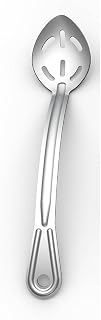 Browne Foodservice Renaissance Stainless Steel 13 Inch Curved Slotted Spoon