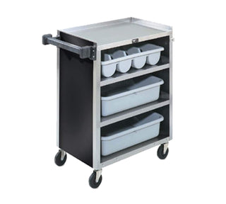 4-Shelf Bussing Cart by Vollrath – 33-5/8-Inch, Aluminum, Black, Model 97180
