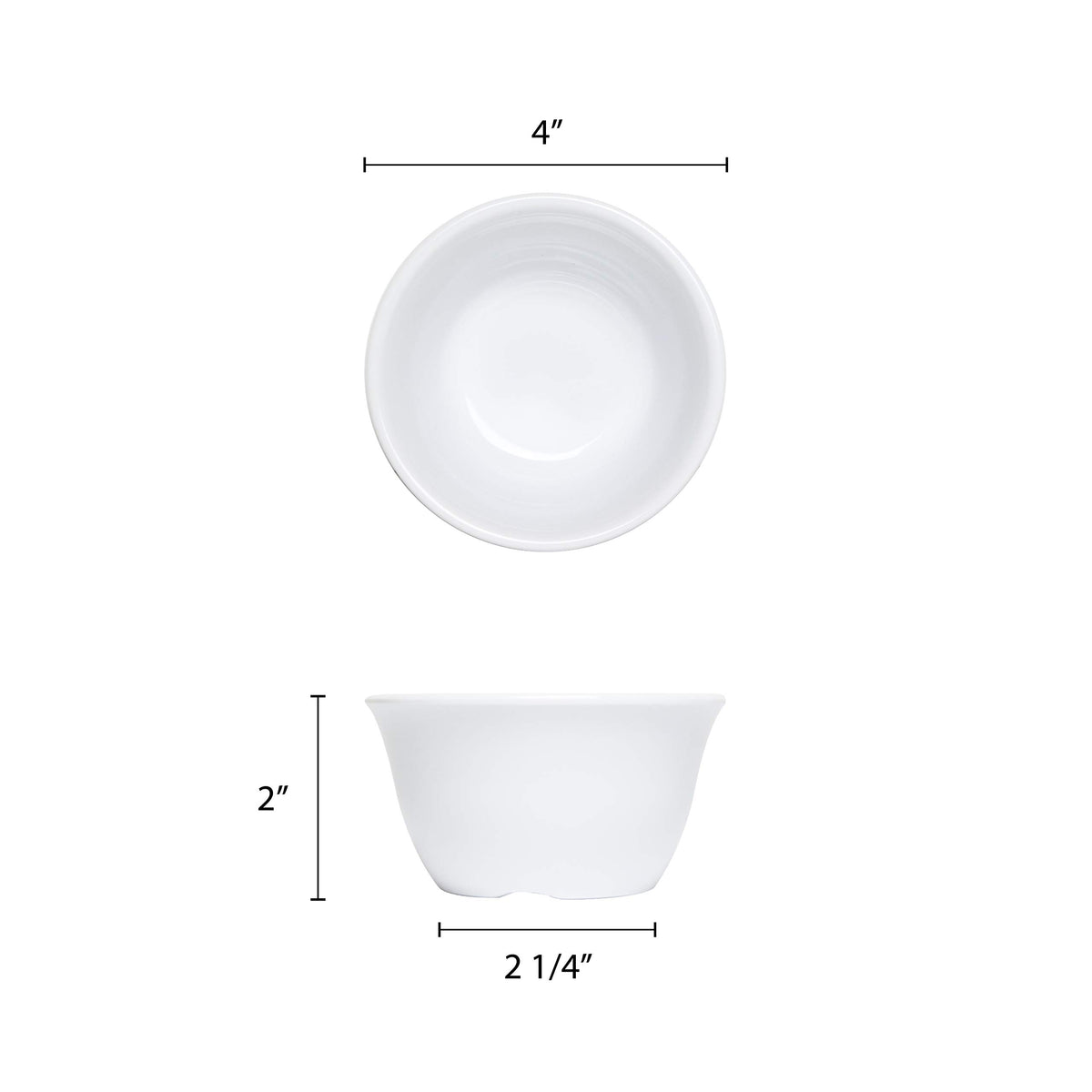 Color white melamine dinnerware collection 4 inch bouillon cup - 7 oz by Thunder Group – 7.0 ounces, Melamine, White, Model CR303W
